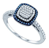 0.42CT Blue/White Diamond Engagement Ring - 15GG18