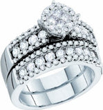 1.72ct Round Diamond 14K White Gold Women's Bridal Set  - 15GG24