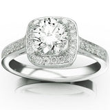 0.53 Carat Halo Single Row Pave Set Diamond Engaement Ring - 15GG31
