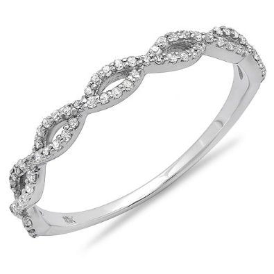 Diamond Ladies Swirl Anniversary Wedding Band  - 16GG04