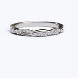 Gold Round Diamond Swirl Anniversary Wedding Band - 16GG14