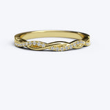 Gold Round Diamond Swirl Anniversary Wedding Band - 16GG14