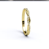 Gold Round Diamond Swirl Anniversary Wedding Band - 16GG14