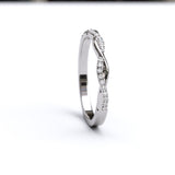 Gold Round Diamond Swirl Anniversary Wedding Band - 16GG14
