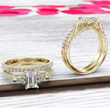 Emerald Cut Cathedral Bridal Set - 16GG15
