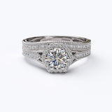 Hexagon Halo Bridal Ring Set - 16GG16