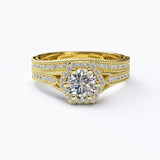 Hexagon Halo Bridal Ring Set - 16GG16