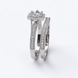 Hexagon Halo Bridal Ring Set - 16GG16