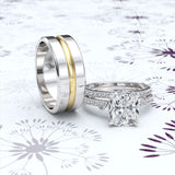 Elongated Cushion Cut Complete Wedding Set - 16GG17