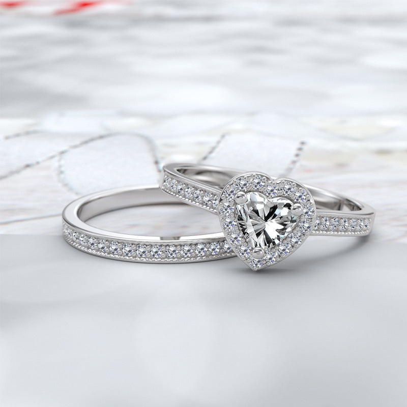Heart Shaped Diamond Bridal Set - 16GG20