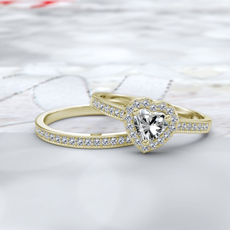 Heart Shaped Diamond Bridal Set - 16GG20