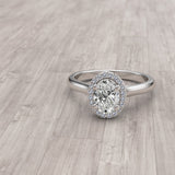 0.7ct Oval Halo Gold Engagement Ring - 16GG21