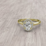 0.7ct Oval Halo Gold Engagement Ring - 16GG21