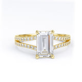 Emerald Cut Gold Engagement Ring - 16GG25