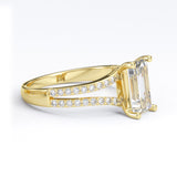 Emerald Cut Gold Engagement Ring - 16GG25