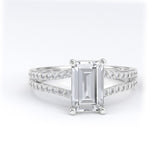 Emerald Cut Gold Engagement Ring - 16GG25