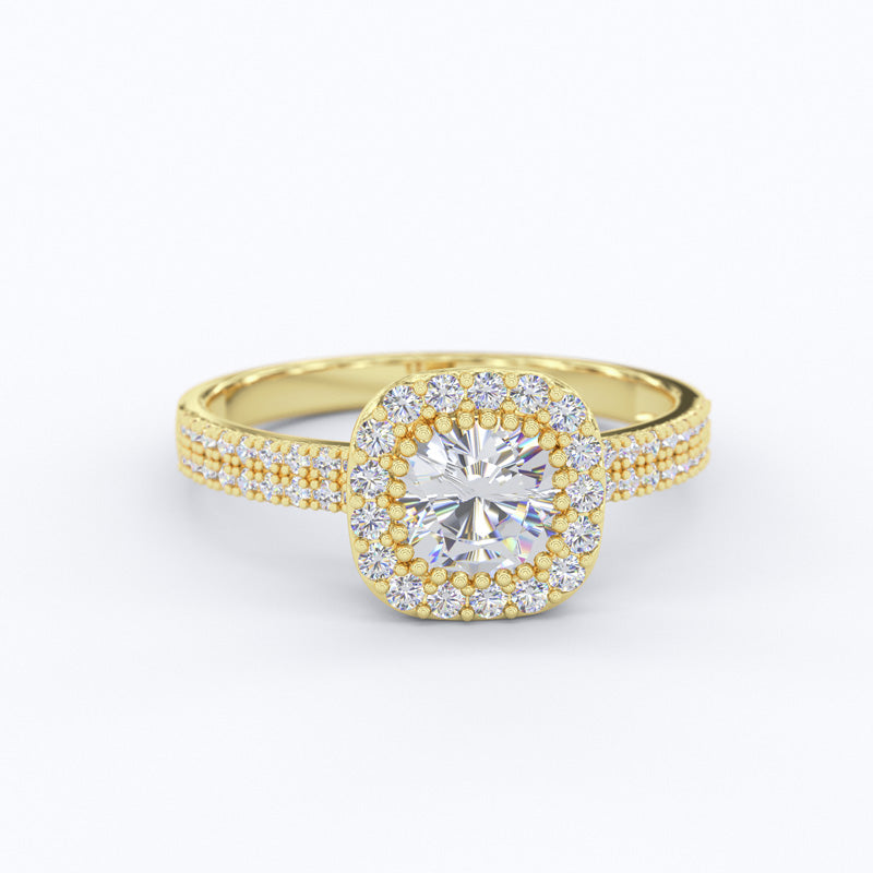 Halo Cushion Cut Diamond Engagement Ring - 16GG32