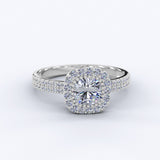 Halo Cushion Cut Diamond Engagement Ring - 16GG32