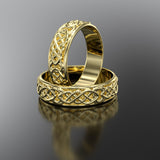 Celtic Design Gold Wedding Bands - 16GG36