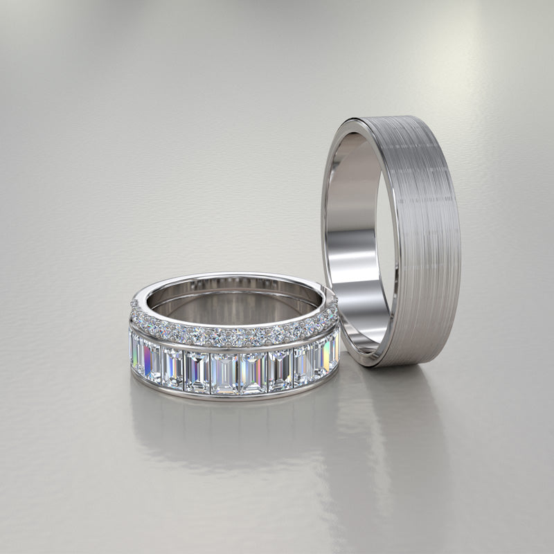 Baguette Complete Trio Wedding Set - 16GG37