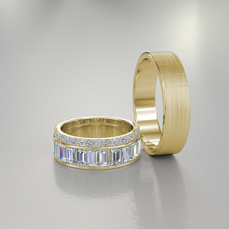 Baguette Complete Trio Wedding Set - 16GG37