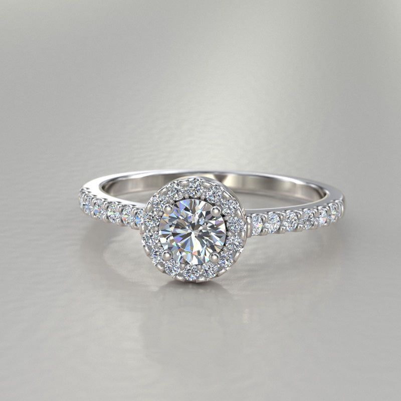 1ct Round Diamond Gold Engagement Ring - 16GG39A