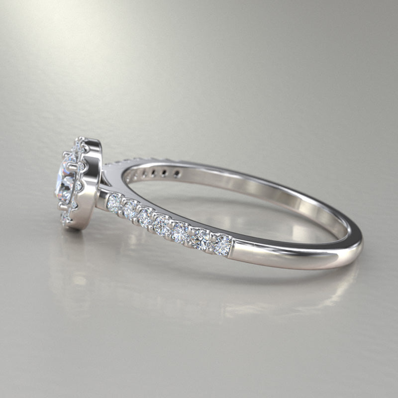1ct Certified Round Diamond Gold Engagement Ring - 16GG39
