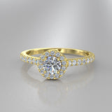 1ct Certified Round Diamond Gold Engagement Ring - 16GG39