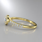 1ct Certified Round Diamond Gold Engagement Ring - 16GG39