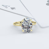 Oval Shape Gold Solitaire Engagement Ring - 16GG50