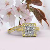 Princess Cut Gold Bridal Set - 16GG51