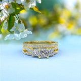 Princess Cut Gold Bridal Set - 16GG52