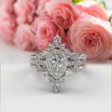 Pear Diamond Wedding Ring Set - 16GG54