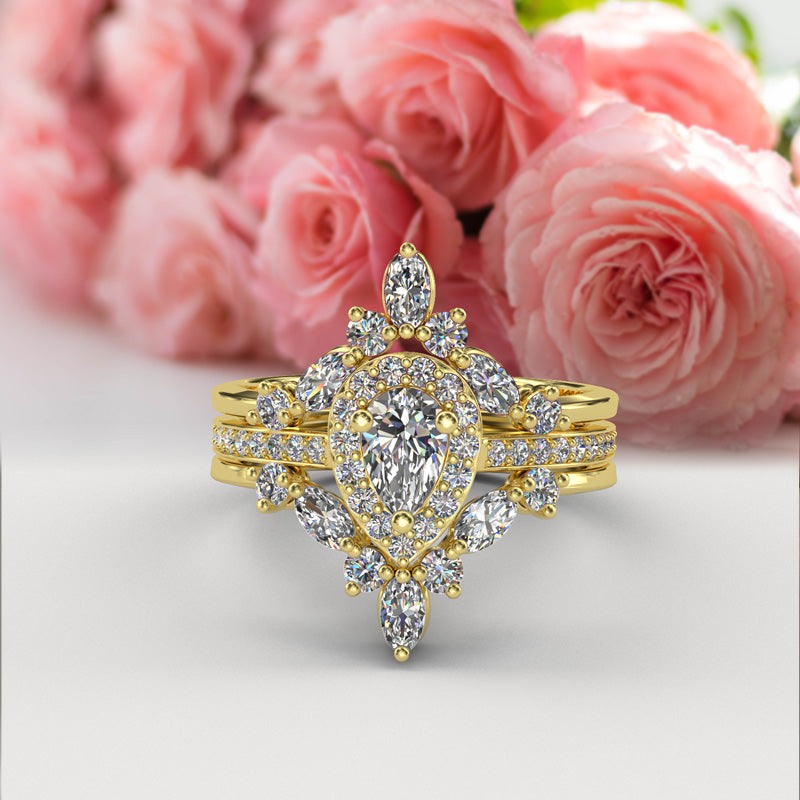 Pear Diamond Wedding Ring Set - 16GG54