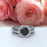 Black Onyx with Diamond Gold Engagement Ring - 16GG60