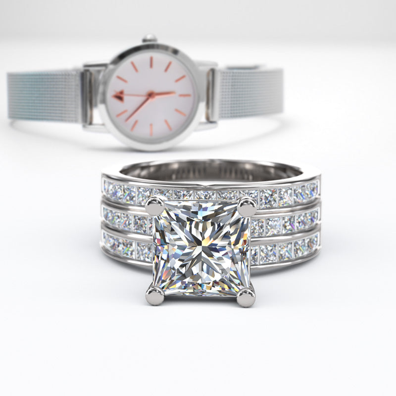 Princess Cut Gold Bridal Set - 16GG64