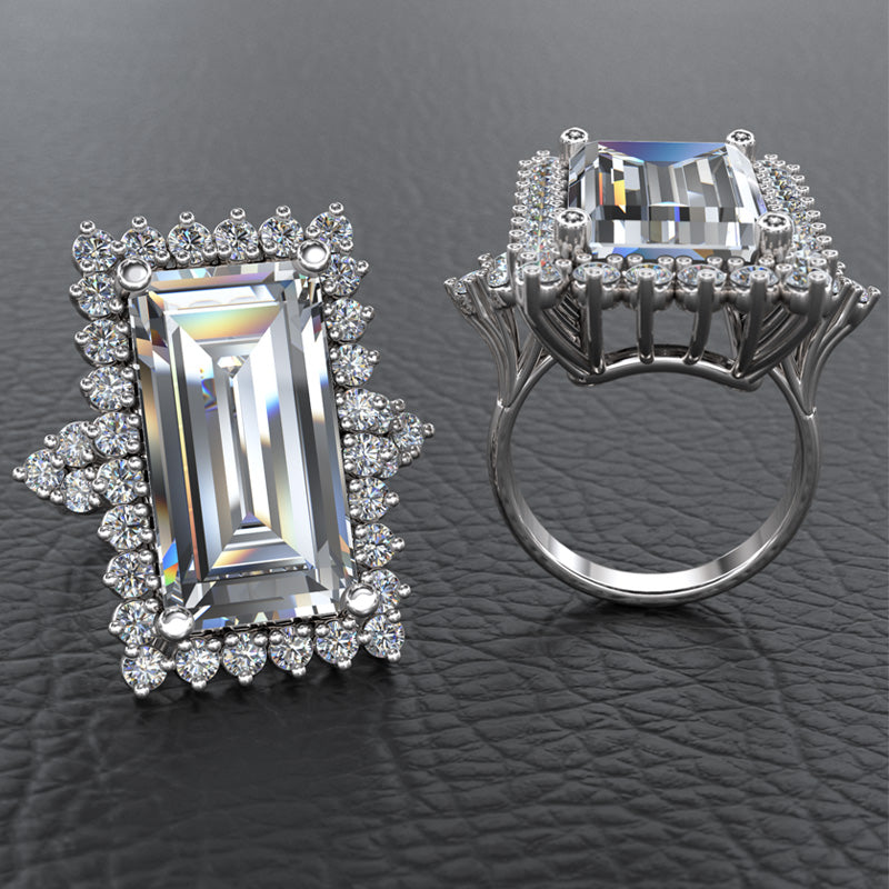 Baguette Gold Engagement Ring - 16GG82