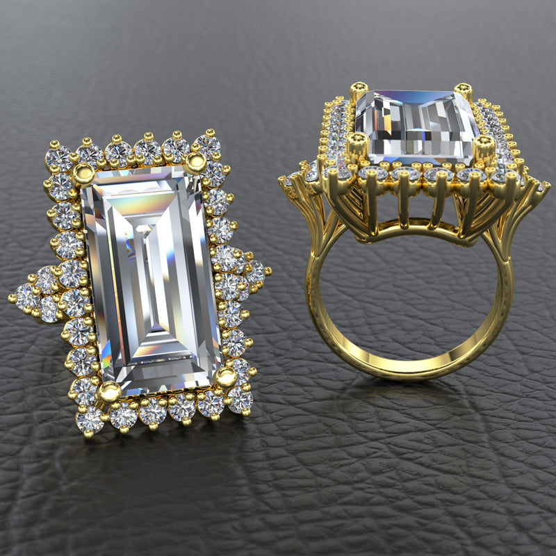Baguette Gold Engagement Ring - 16GG82