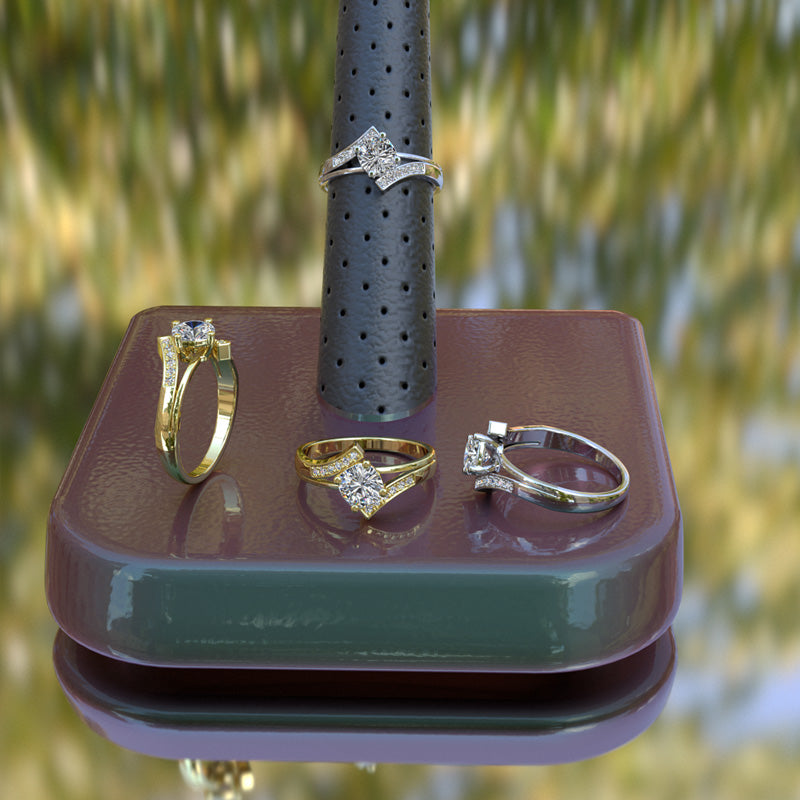 0.86ct Cushion Cut Diamond Curved Ring - 16GG89