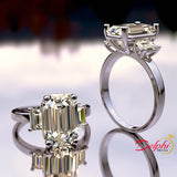 Emerald cut Gold Engagement Ring - 16GG93