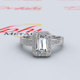 1.53ct Baguette Cut Halo Gold Engagement Ring - 16GG96