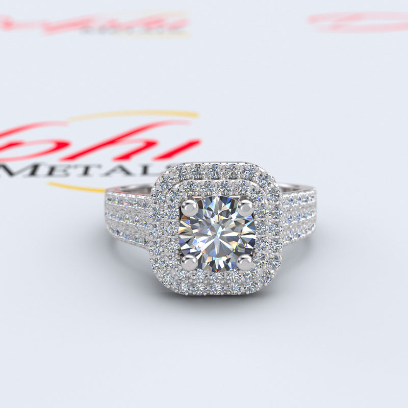 1.2ct Diamond Double Halo Engagement Ring - 16GG98