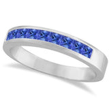 Princess-Cut Tanzanite and White Diamond Ring 14k - 17GG09