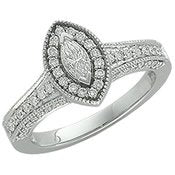 14K White Gold Engagement Ring - 17GG30