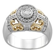 14K White Gold .07 Ct Tw Bridal Engagement Set - 17GG32