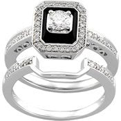 14K White Gold 1/10 Ct Tw Bridal Set - 17GG33