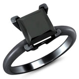 1.60ct Black Diamond Princess Cut Engagement Ring - 17GG40