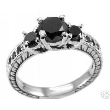 1.65ct Fancy-Black Diamond Engagement Ring - 17GG45