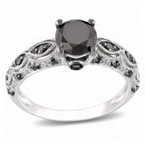 10k White Gold 1 1/4 CT TDW Black Diamond Ring - 17GG47