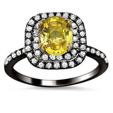 1.61ct Yellow Sapphire Oval Diamond Engagement Ring - 17GG54